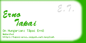 erno tapai business card